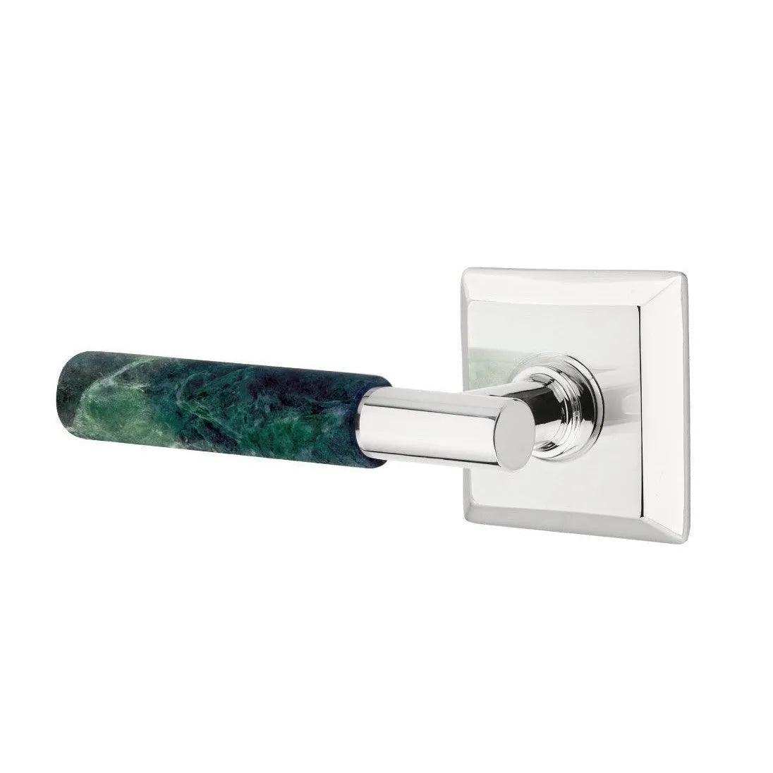 Emtek Select T-Bar Green Marble Lever with Quincy Rosette 