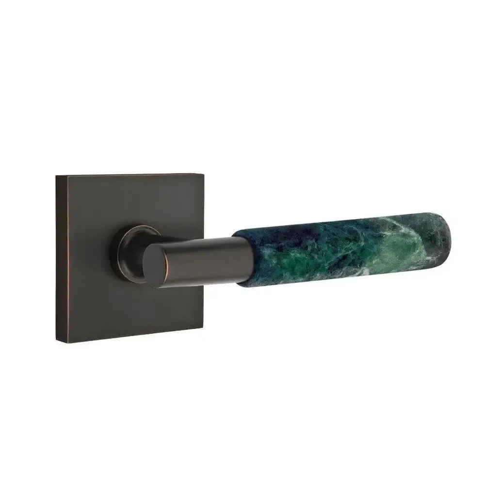 EmtekEmtek Select T-Bar Green Marble Lever with Square Rosette in 