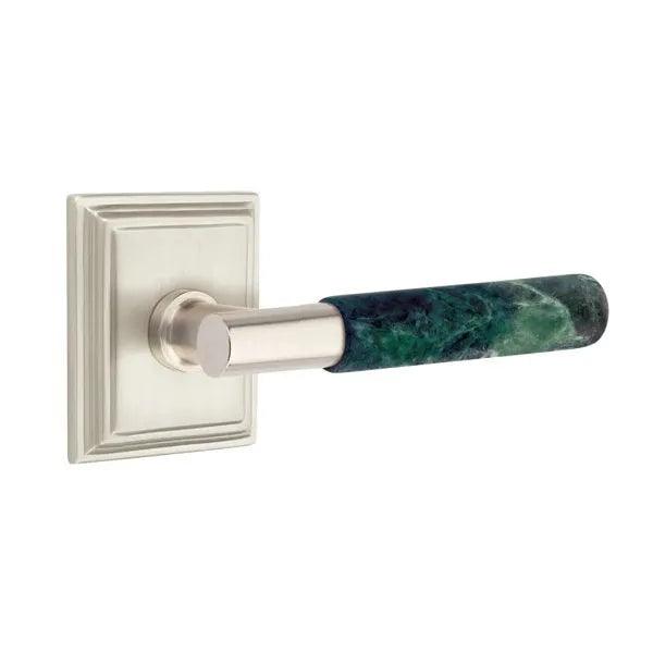 Emtek Select T-Bar Green Marble Lever with Wilshire Rosette 