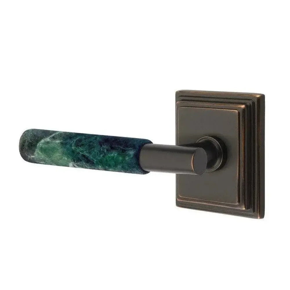 EmtekEmtek Select T-Bar Green Marble Lever with Wilshire Rosette in 