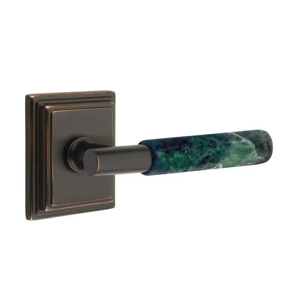 EmtekEmtek Select T-Bar Green Marble Lever with Wilshire Rosette in 