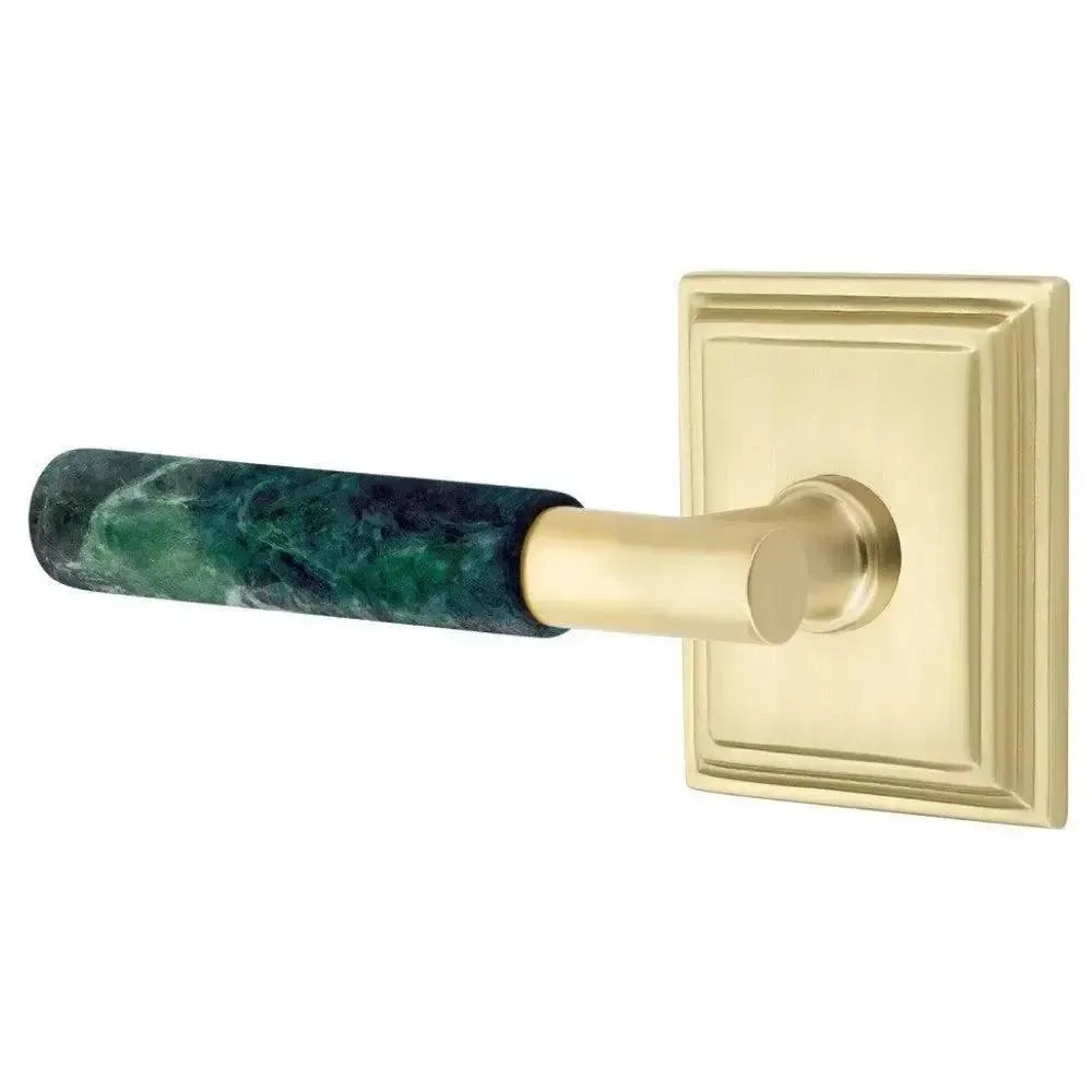 EmtekEmtek Select T-Bar Green Marble Lever with Wilshire Rosette in 