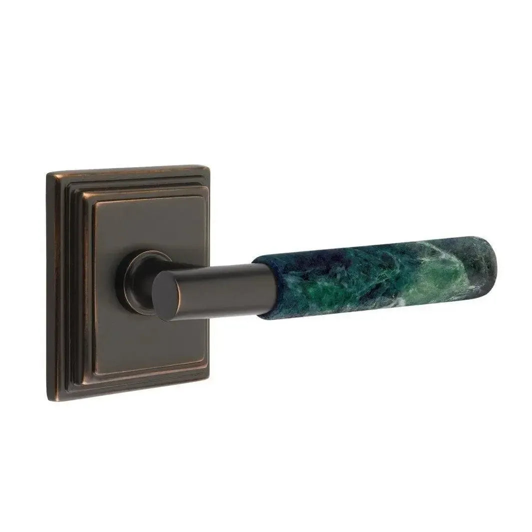 EmtekEmtek Select T-Bar Green Marble Lever with Wilshire Rosette in 