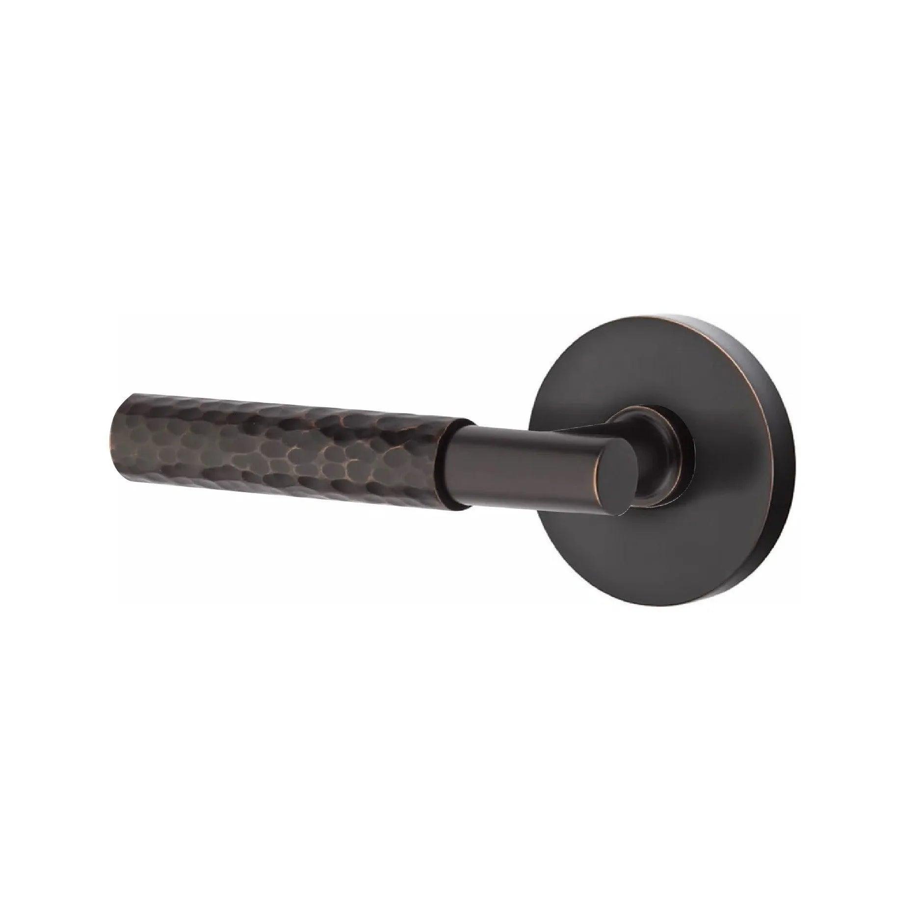 Emtek Select T-Bar Hammered Lever with Disk Rosette 
