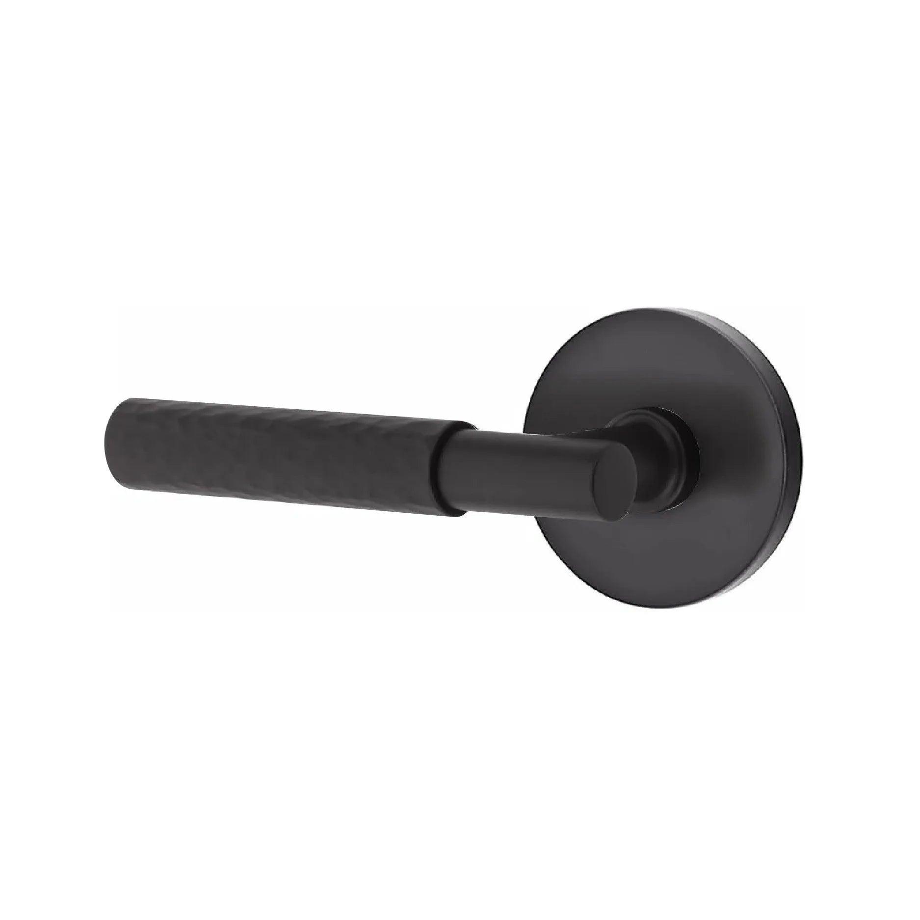Emtek Select T-Bar Hammered Lever with Disk Rosette Flat Black
