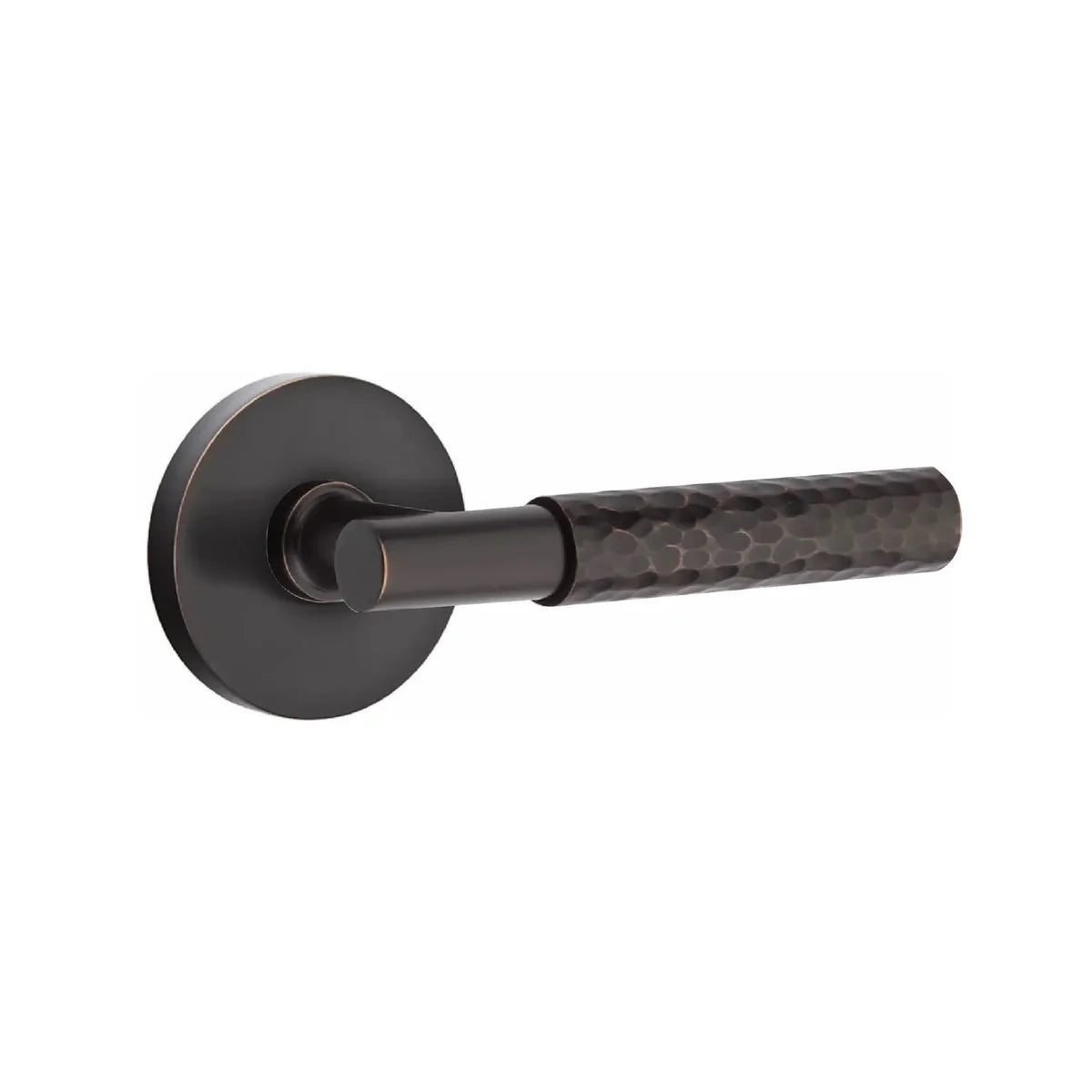 Emtek Select T-Bar Hammered Lever with Disk Rosette Oil Rubbed Bronze