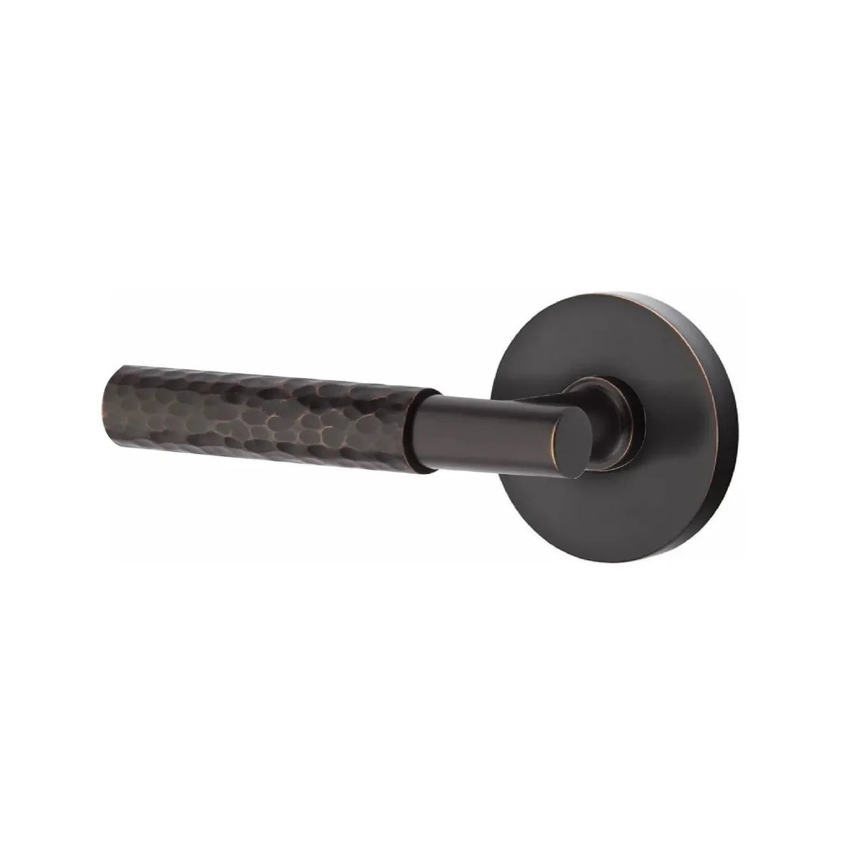 Emtek Select T-Bar Hammered Lever with Disk Rosette Oil Rubbed Bronze