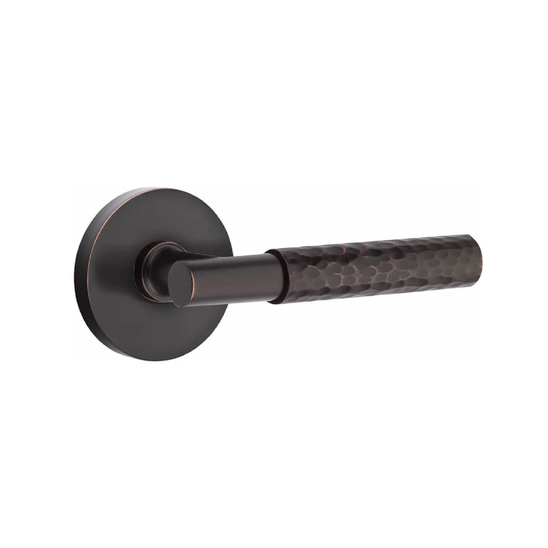 Emtek Select T-Bar Hammered Lever with Disk Rosette 
