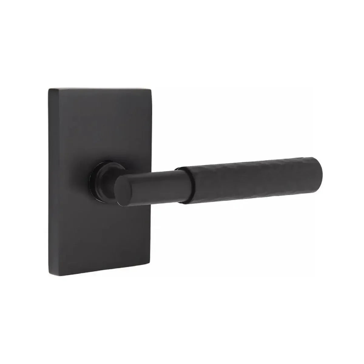 EmtekEmtek Select T-Bar Hammered Lever with Modern Rectangular Rosette in 