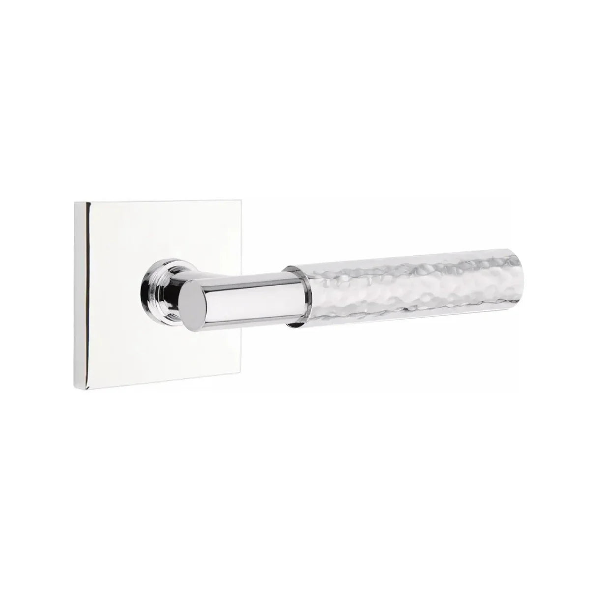 Emtek Select T-Bar Hammered Lever with Square Rosette Polished Chrome