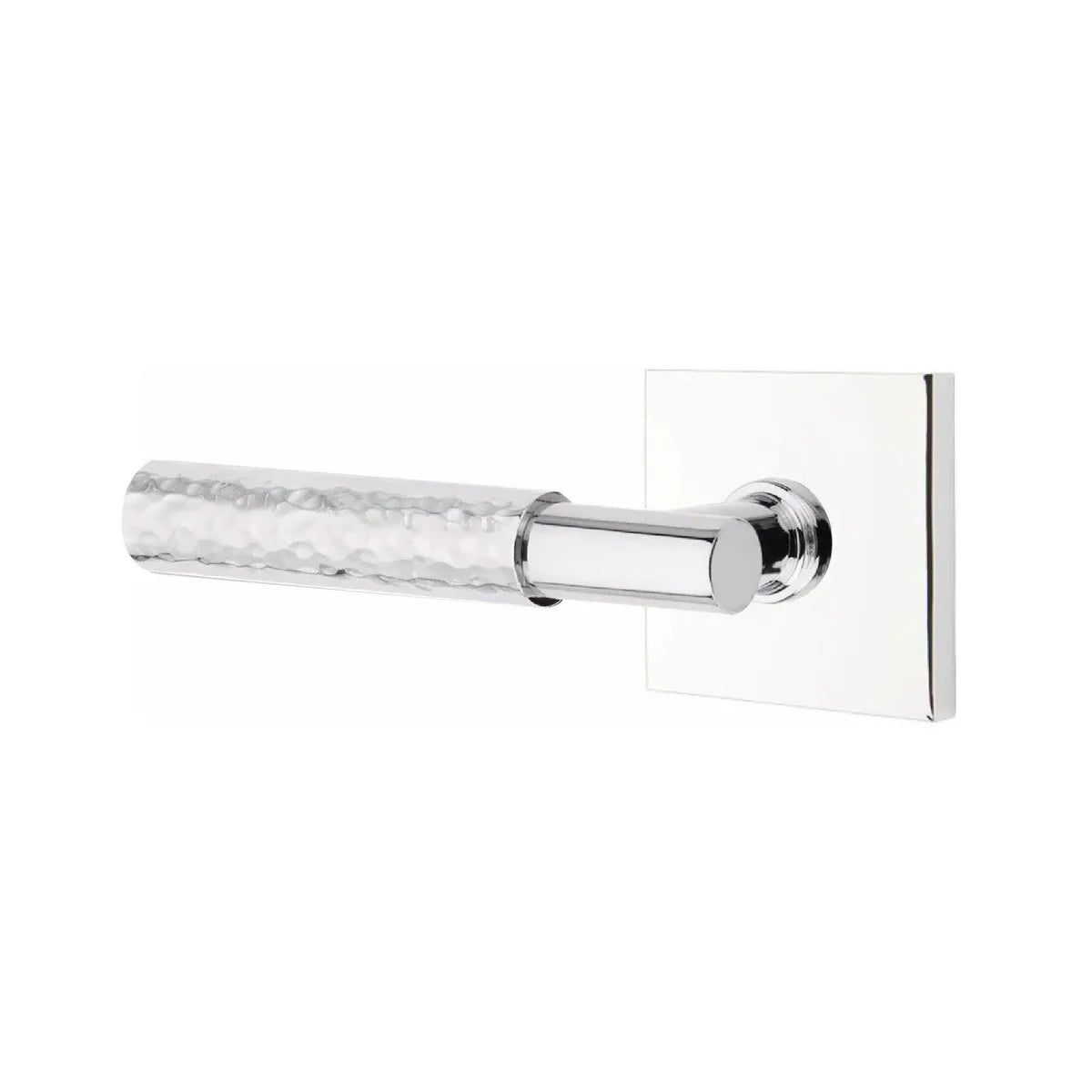 Emtek Select T-Bar Hammered Lever with Square Rosette Polished Chrome