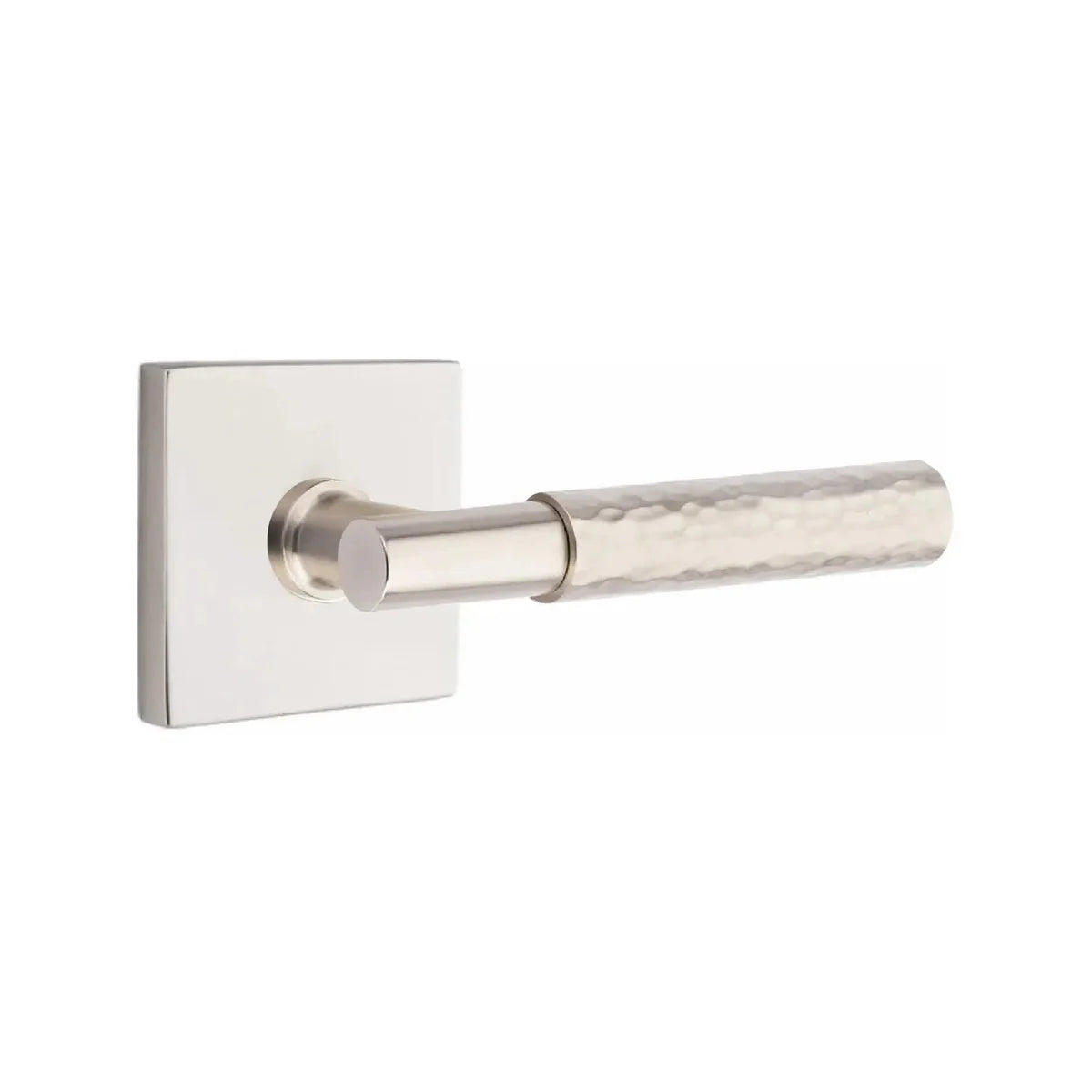Emtek Select T-Bar Hammered Lever with Square Rosette Satin Nickel