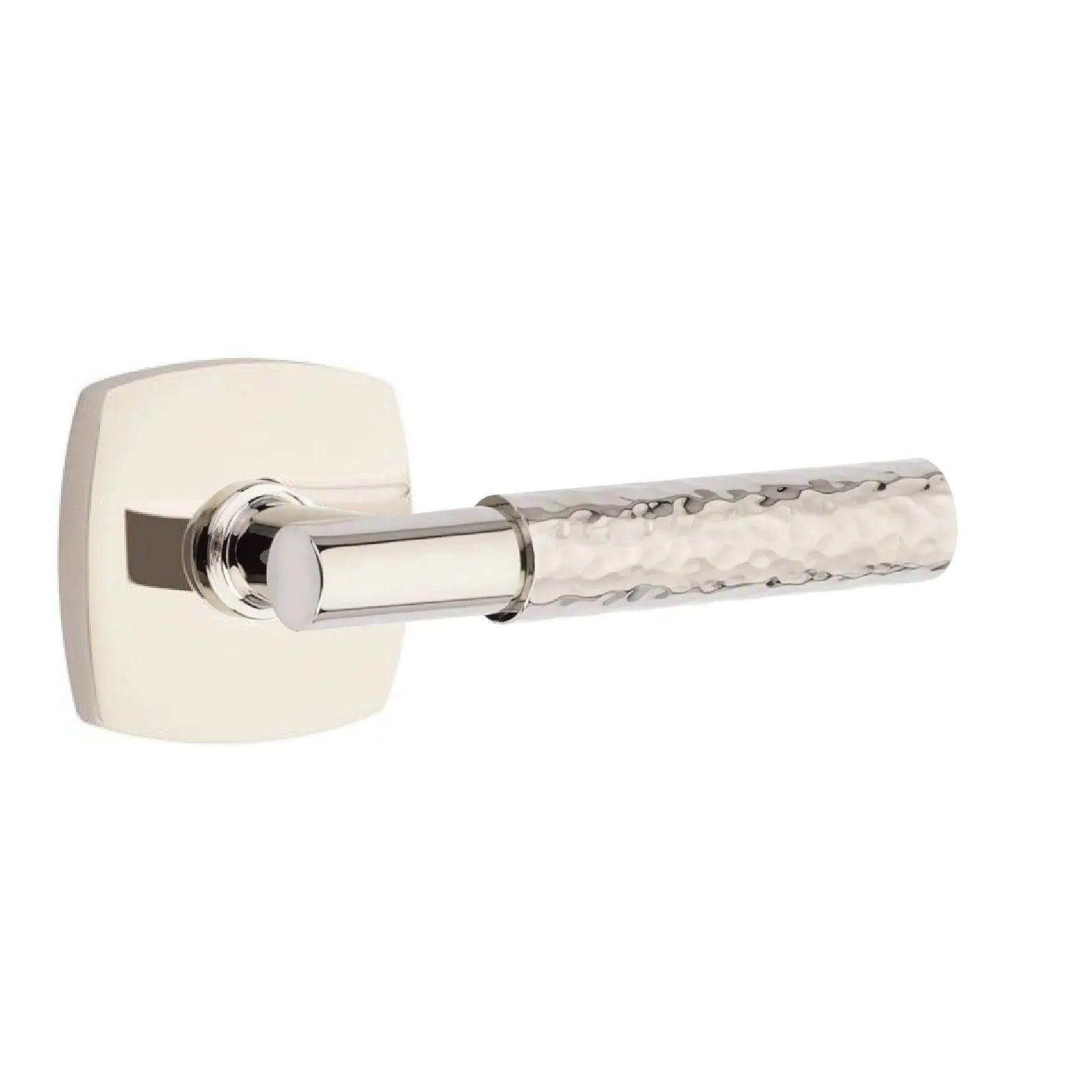 Emtek Select T-Bar Hammered Lever with Urban Modern Rosette 