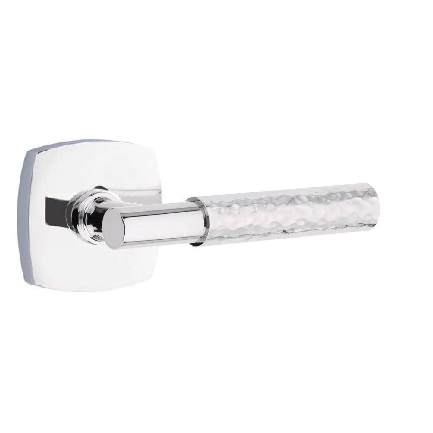 Emtek Select T-Bar Hammered Lever with Urban Modern Rosette 
