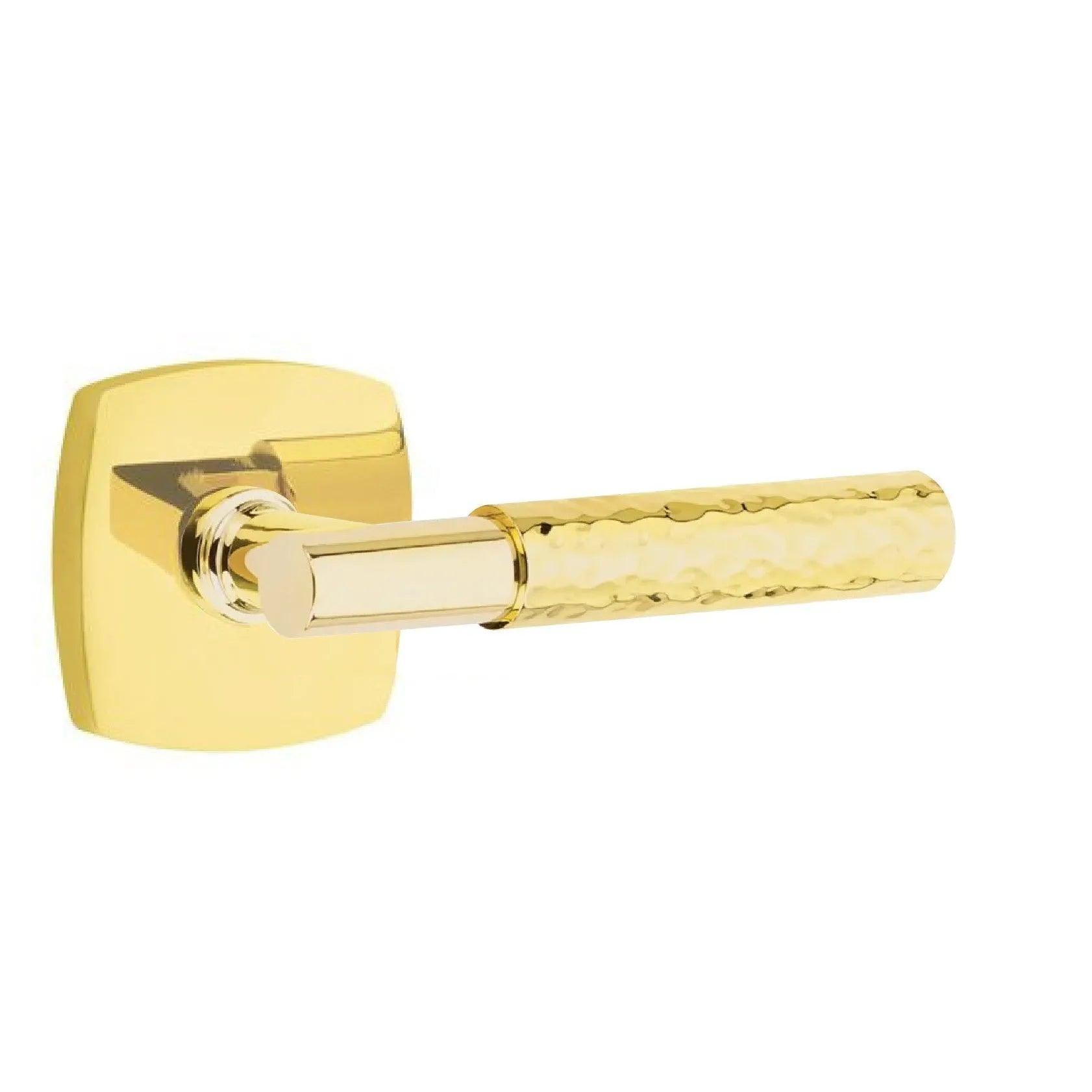 Emtek Select T-Bar Hammered Lever with Urban Modern Rosette 