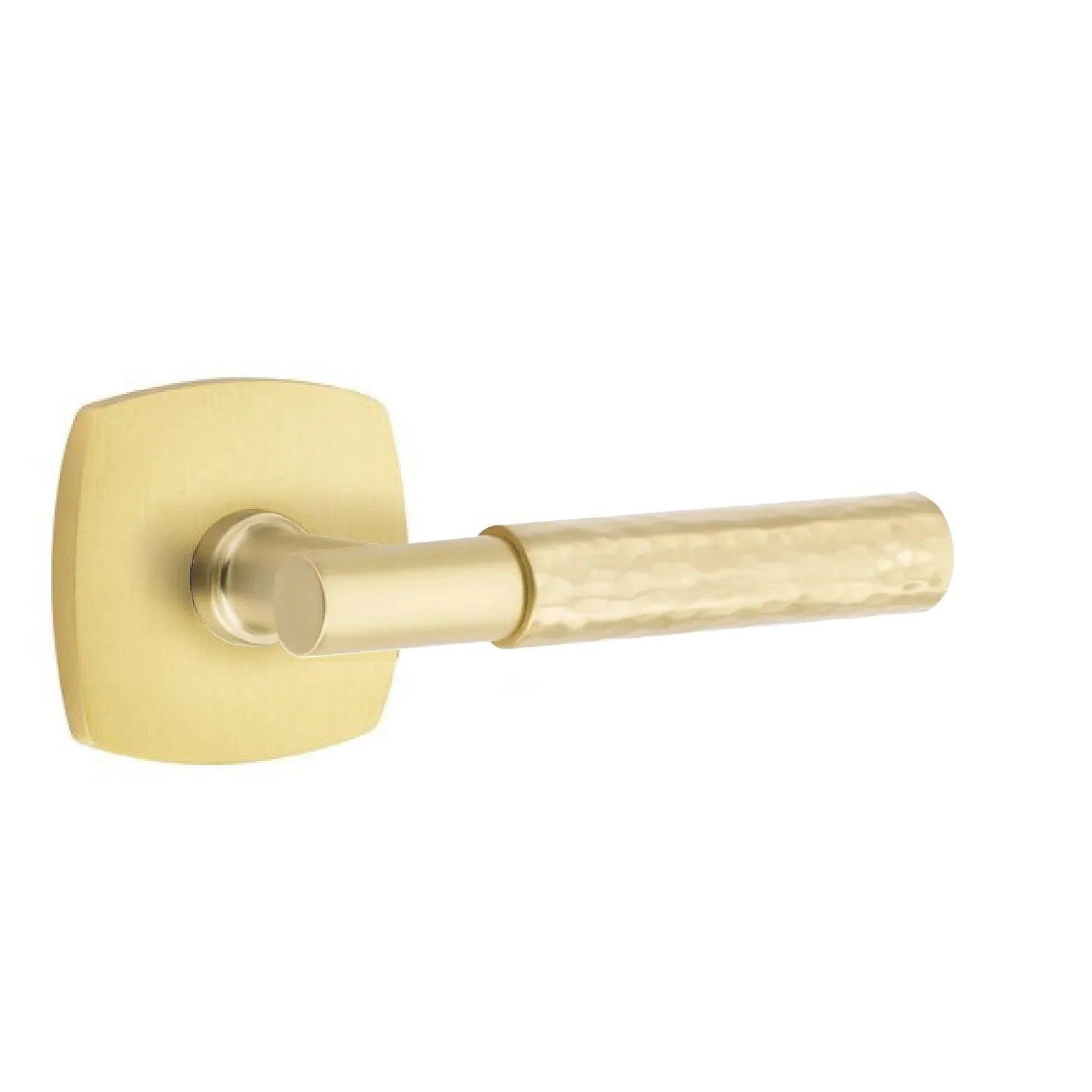 Emtek Select T-Bar Hammered Lever with Urban Modern Rosette 