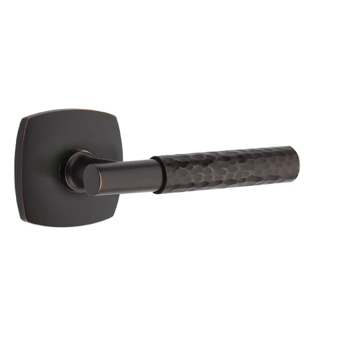 Emtek Select T-Bar Hammered Lever with Urban Modern Rosette Oil Rubbed Bronze