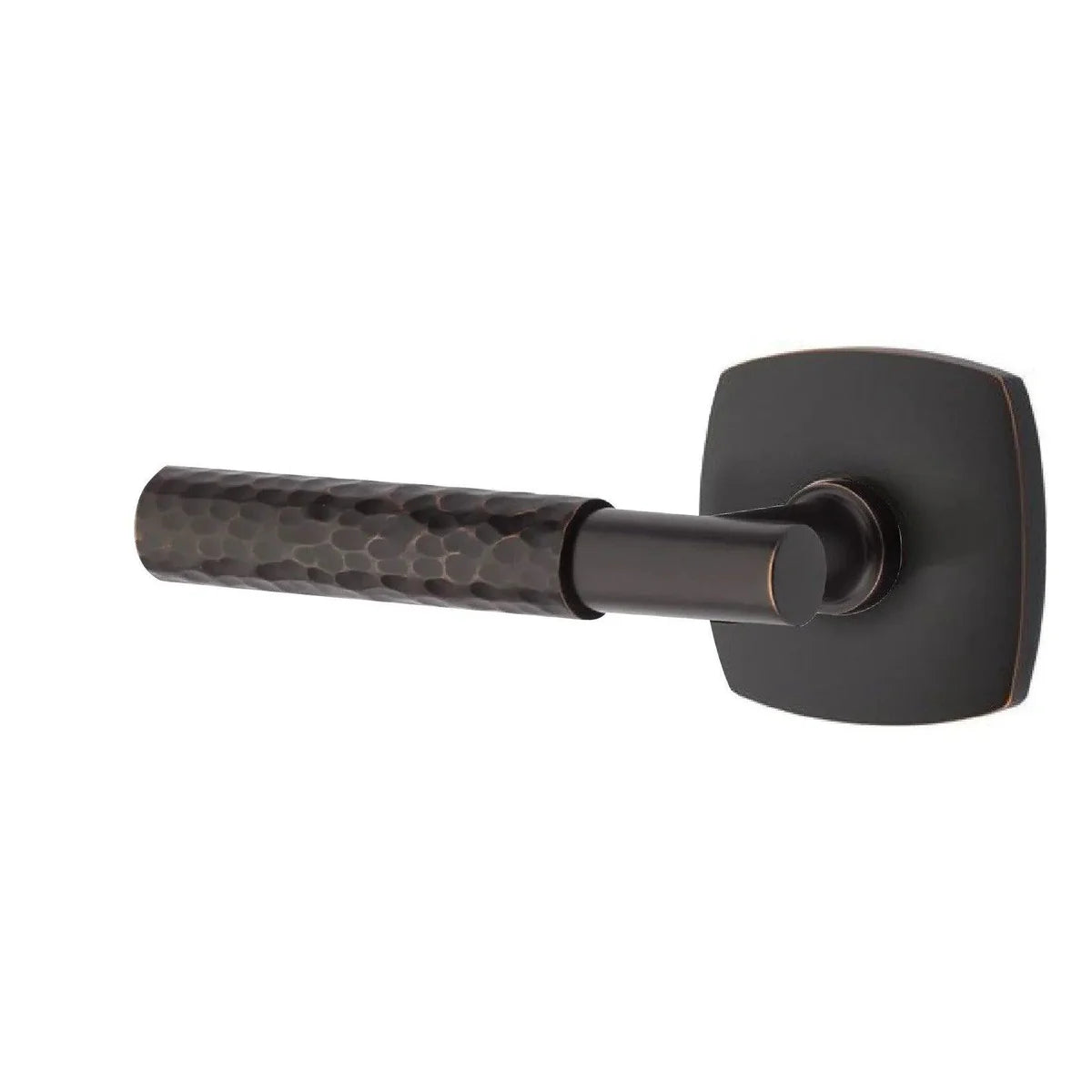 Emtek Select T-Bar Hammered Lever with Urban Modern Rosette Oil Rubbed Bronze