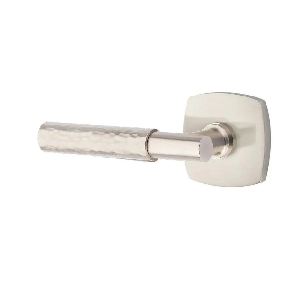 Emtek Select T-Bar Hammered Lever with Urban Modern Rosette Satin Nickel