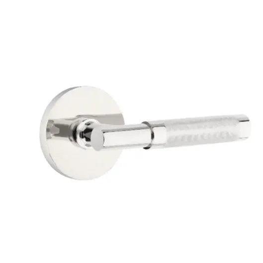 Emtek Select T-Bar Knurled Lever with Disk Rosette in Polished Chrome finish