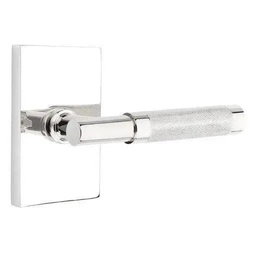 EmtekEmtek Select T-Bar Knurled Lever with Modern Rectangular Rosette in 