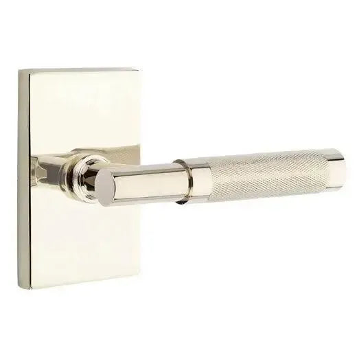 EmtekEmtek Select T-Bar Knurled Lever with Modern Rectangular Rosette in 