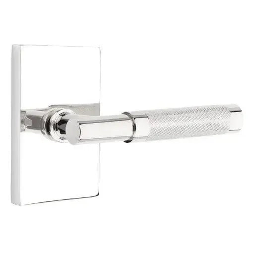EmtekEmtek Select T-Bar Knurled Lever with Modern Rectangular Rosette in 