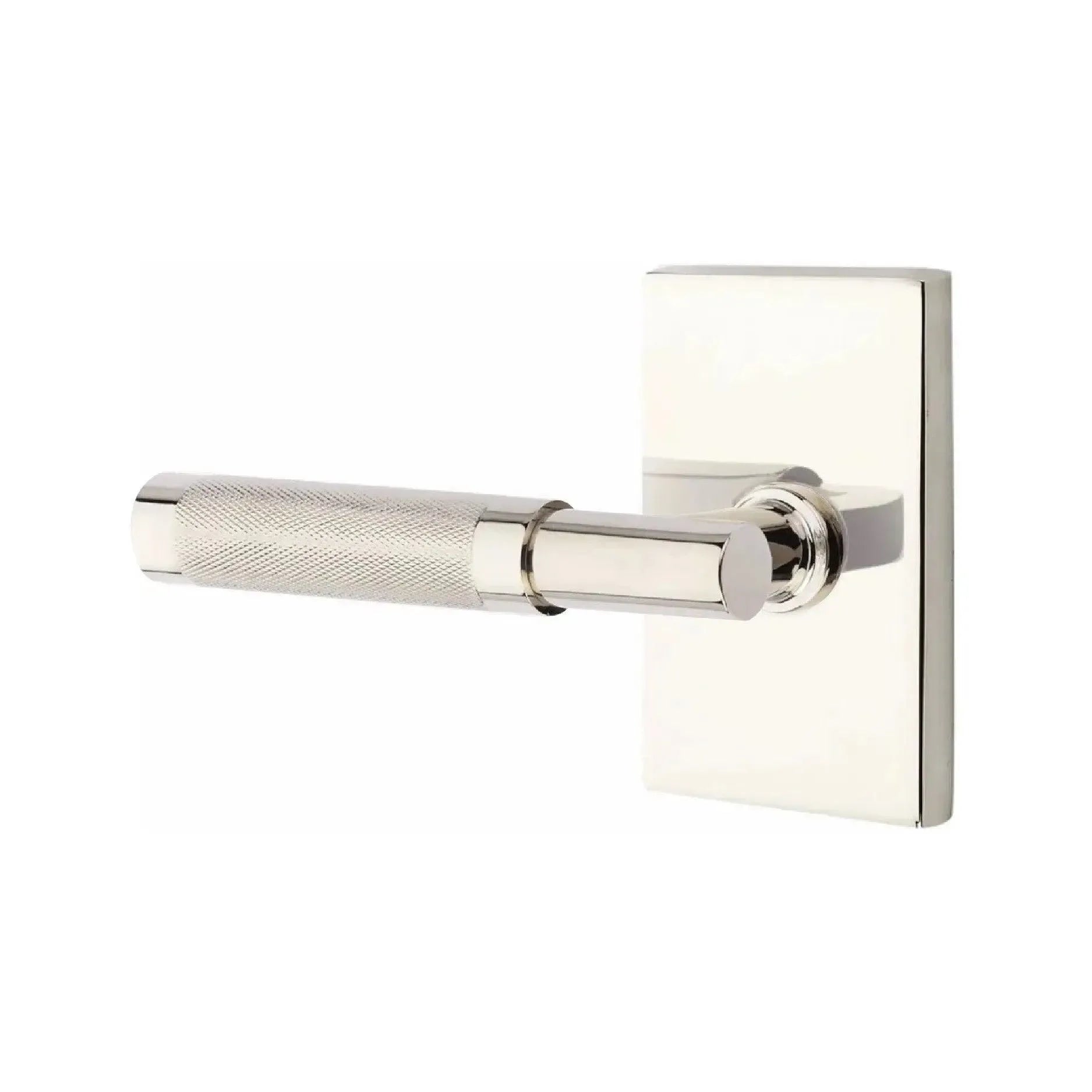 EmtekEmtek Select T-Bar Knurled Lever with Modern Rectangular Rosette in 