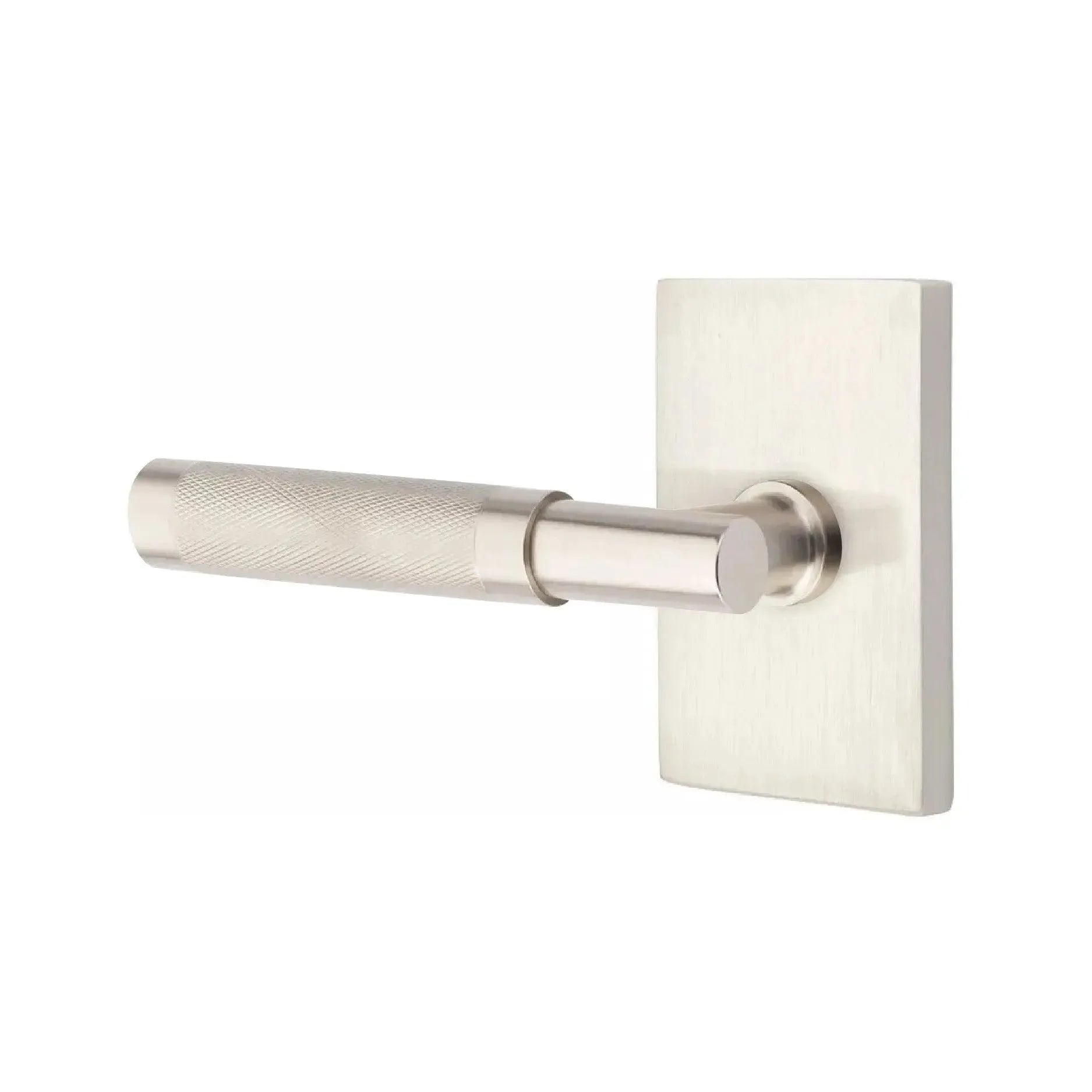 EmtekEmtek Select T-Bar Knurled Lever with Modern Rectangular Rosette in 