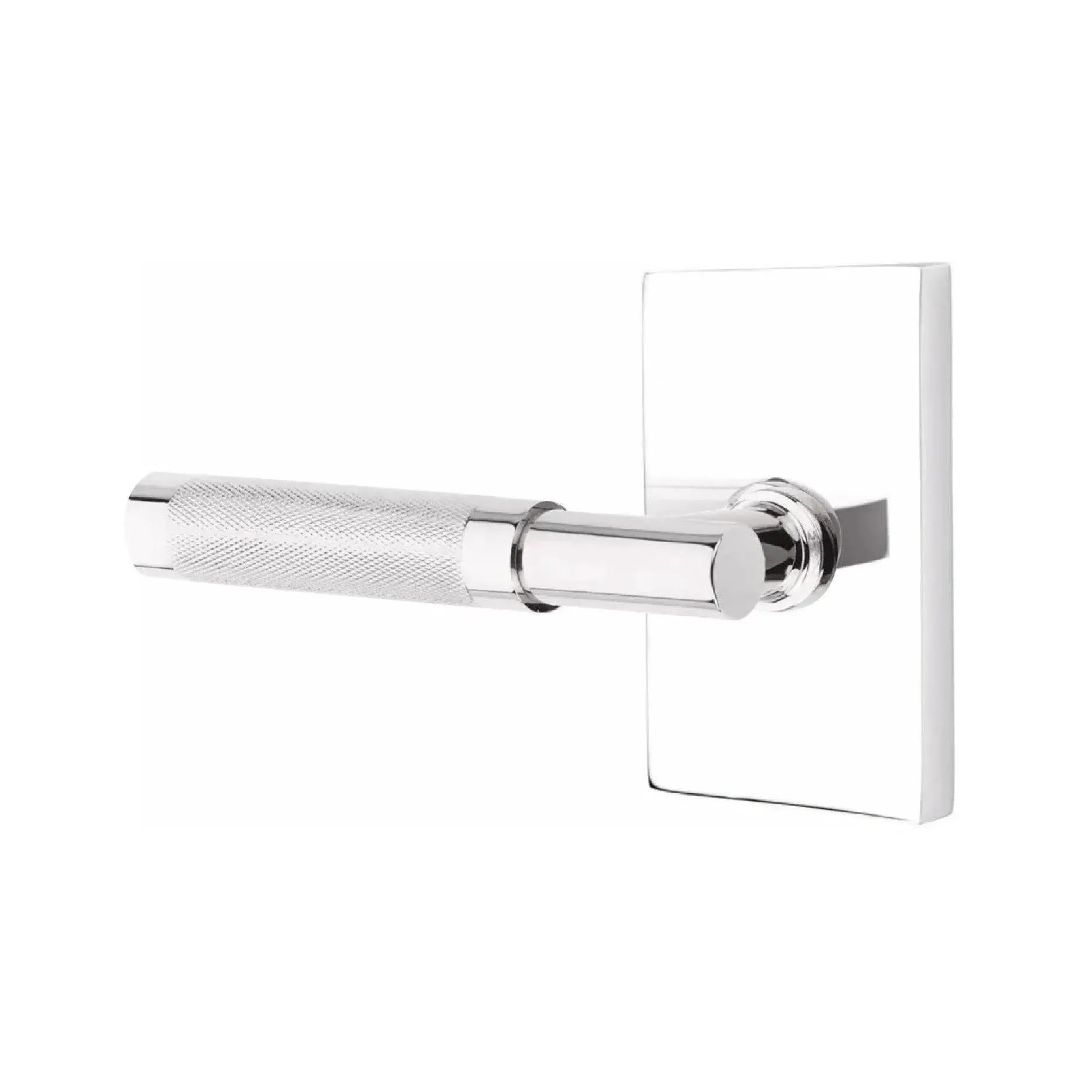 EmtekEmtek Select T-Bar Knurled Lever with Modern Rectangular Rosette in 