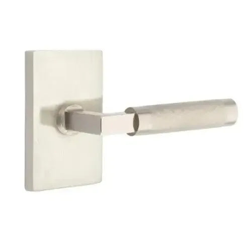 EmtekEmtek Select T-Bar Knurled Lever with Modern Rectangular Rosette in 