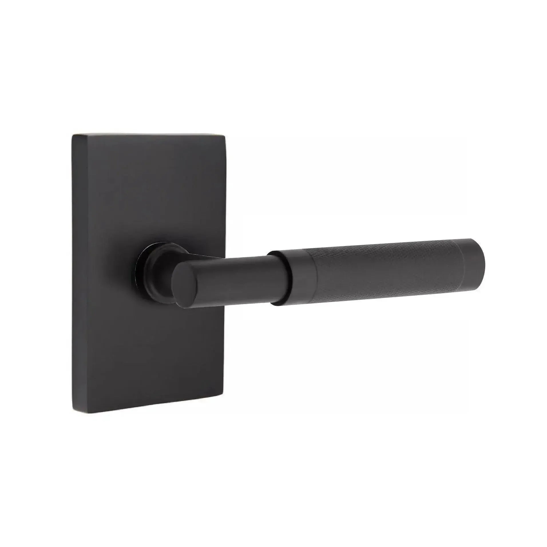 EmtekEmtek Select T-Bar Knurled Lever with Modern Rectangular Rosette in 