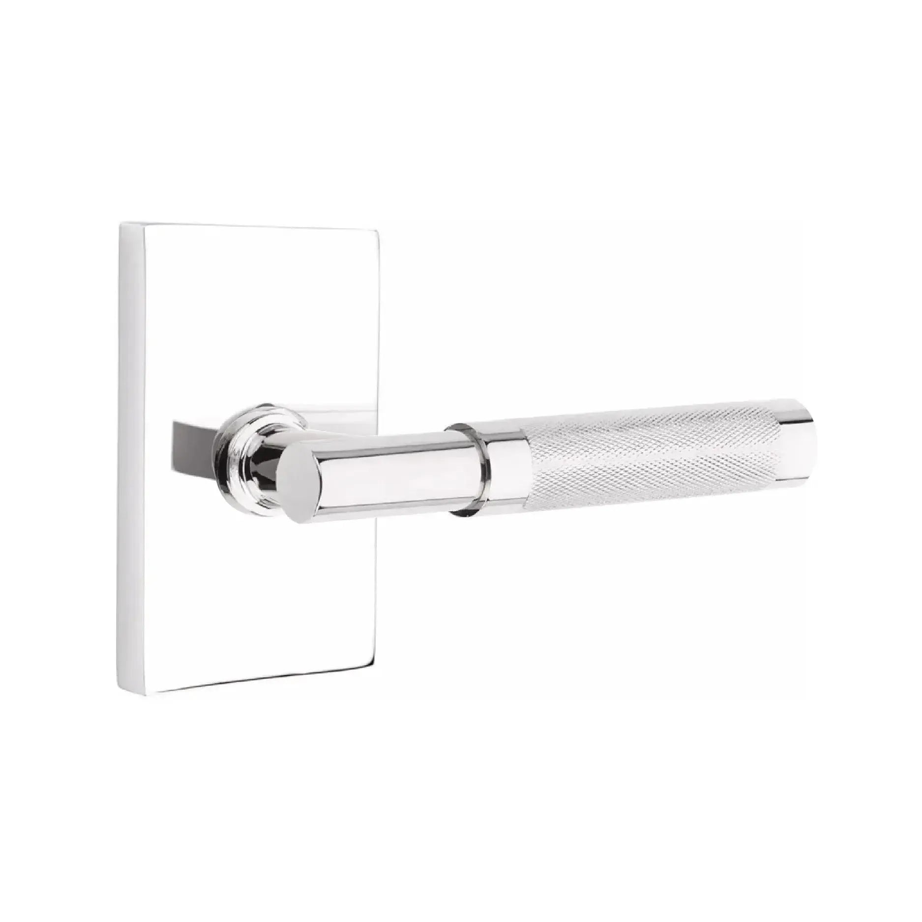 EmtekEmtek Select T-Bar Knurled Lever with Modern Rectangular Rosette in 