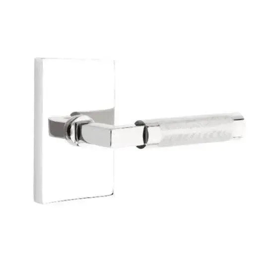 EmtekEmtek Select T-Bar Knurled Lever with Modern Rectangular Rosette in 