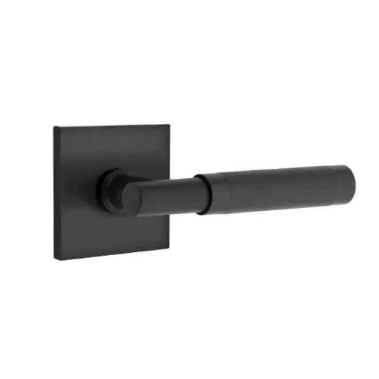Emtek Select T-Bar Knurled Lever with Square Rosette Flat Black