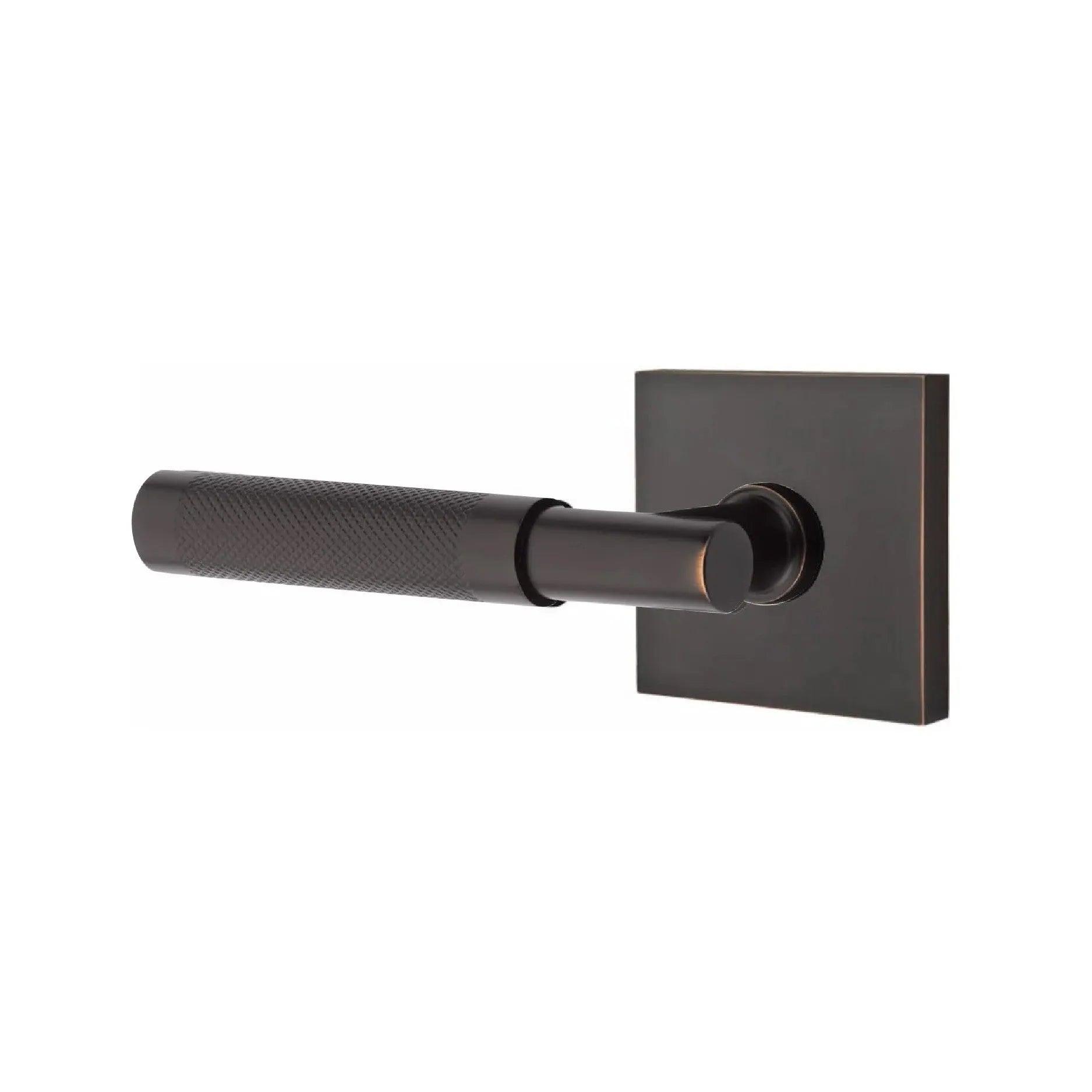 Emtek Select T-Bar Knurled Lever with Square Rosette Oil Rubbed Bronze
