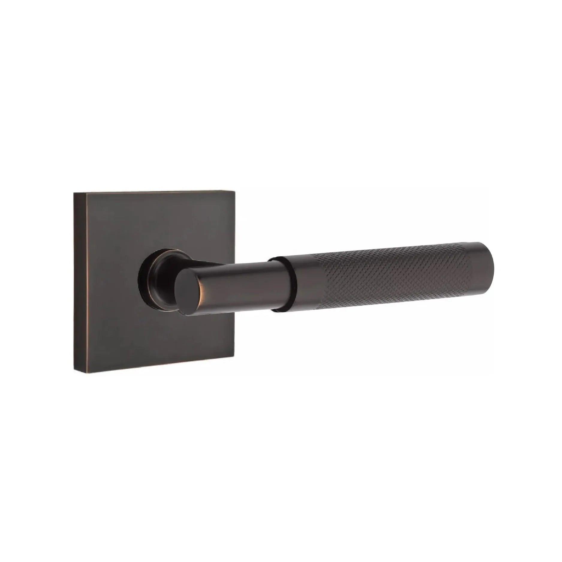 Emtek Select T-Bar Knurled Lever with Square Rosette Oil Rubbed Bronze