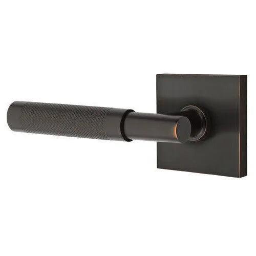 Emtek Select T-Bar Knurled Lever with Square Rosette Oil Rubbed Bronze
