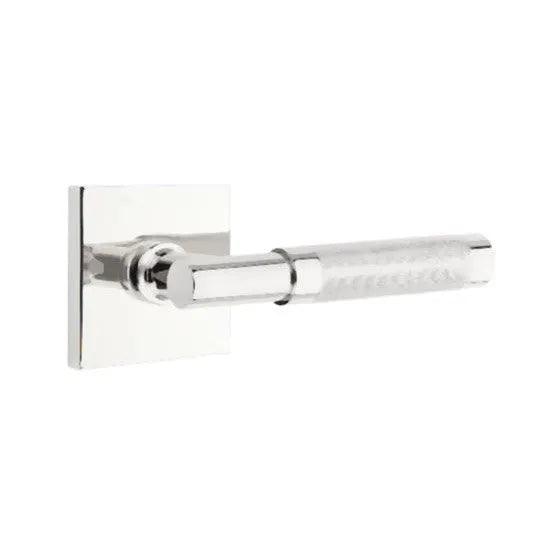 Emtek Select T-Bar Knurled Lever with Square Rosette Polished Chrome