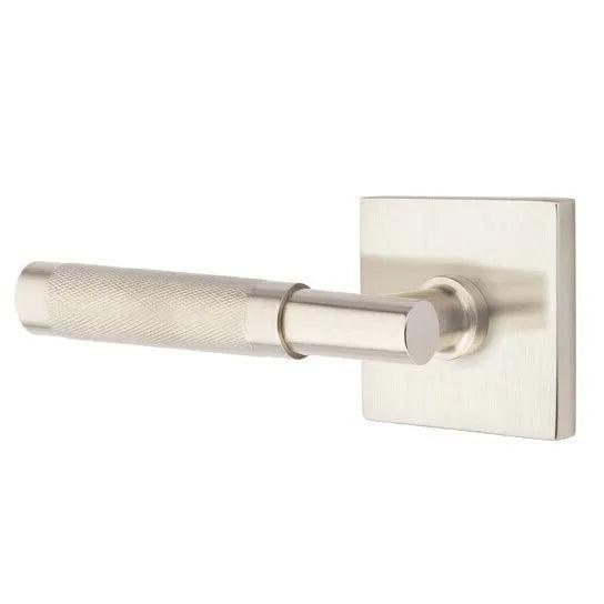 Emtek Select T-Bar Knurled Lever with Square Rosette Satin Nickel