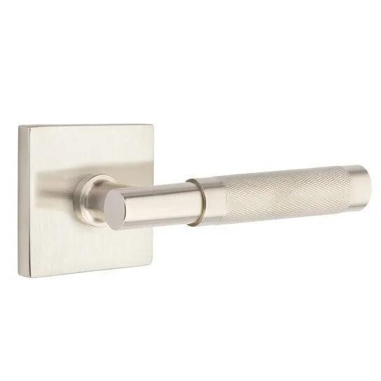 Emtek Select T-Bar Knurled Lever with Square Rosette Satin Nickel