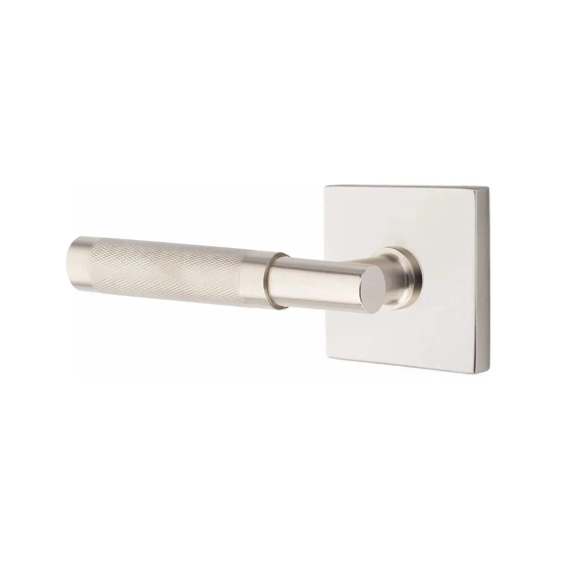 Emtek Select T-Bar Knurled Lever with Square Rosette Satin Nickel