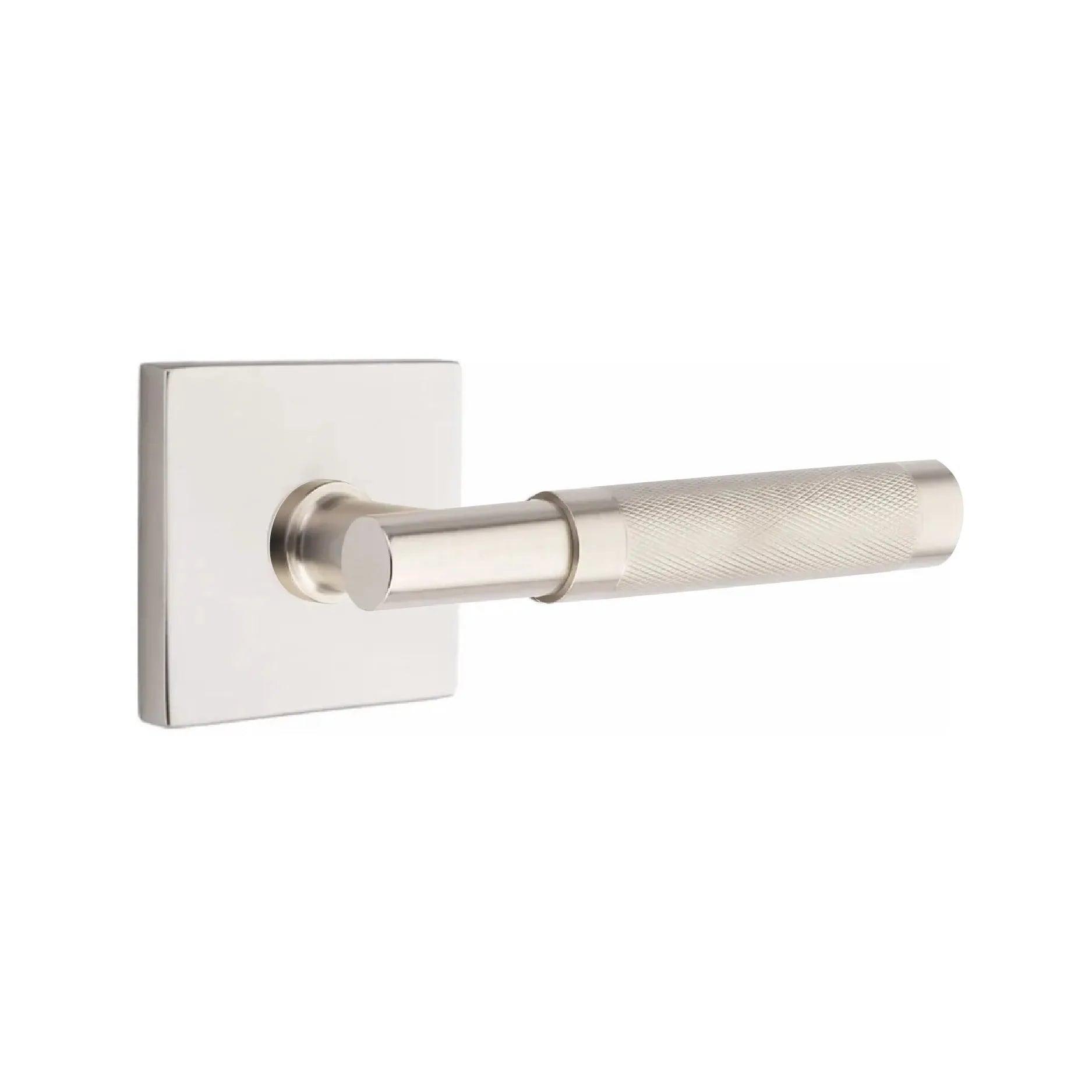 Emtek Select T-Bar Knurled Lever with Square Rosette Satin Nickel