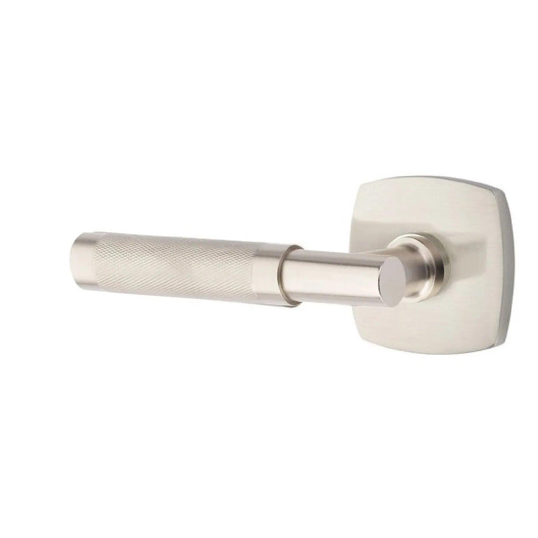 Emtek Select T-Bar Knurled Lever with Urban Modern Rosette Satin Nickel