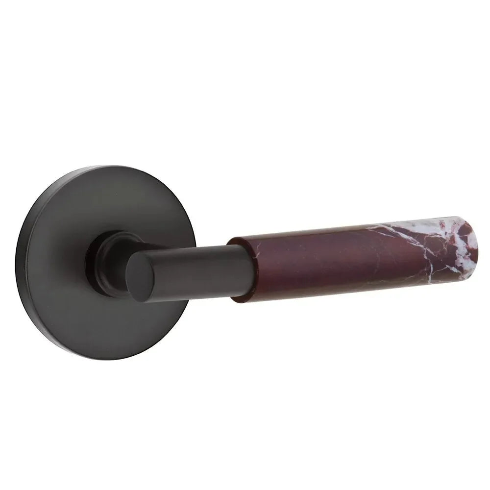 EmtekEmtek Select T-Bar Rosso Levanto Marble Lever with Disk Rosette in 