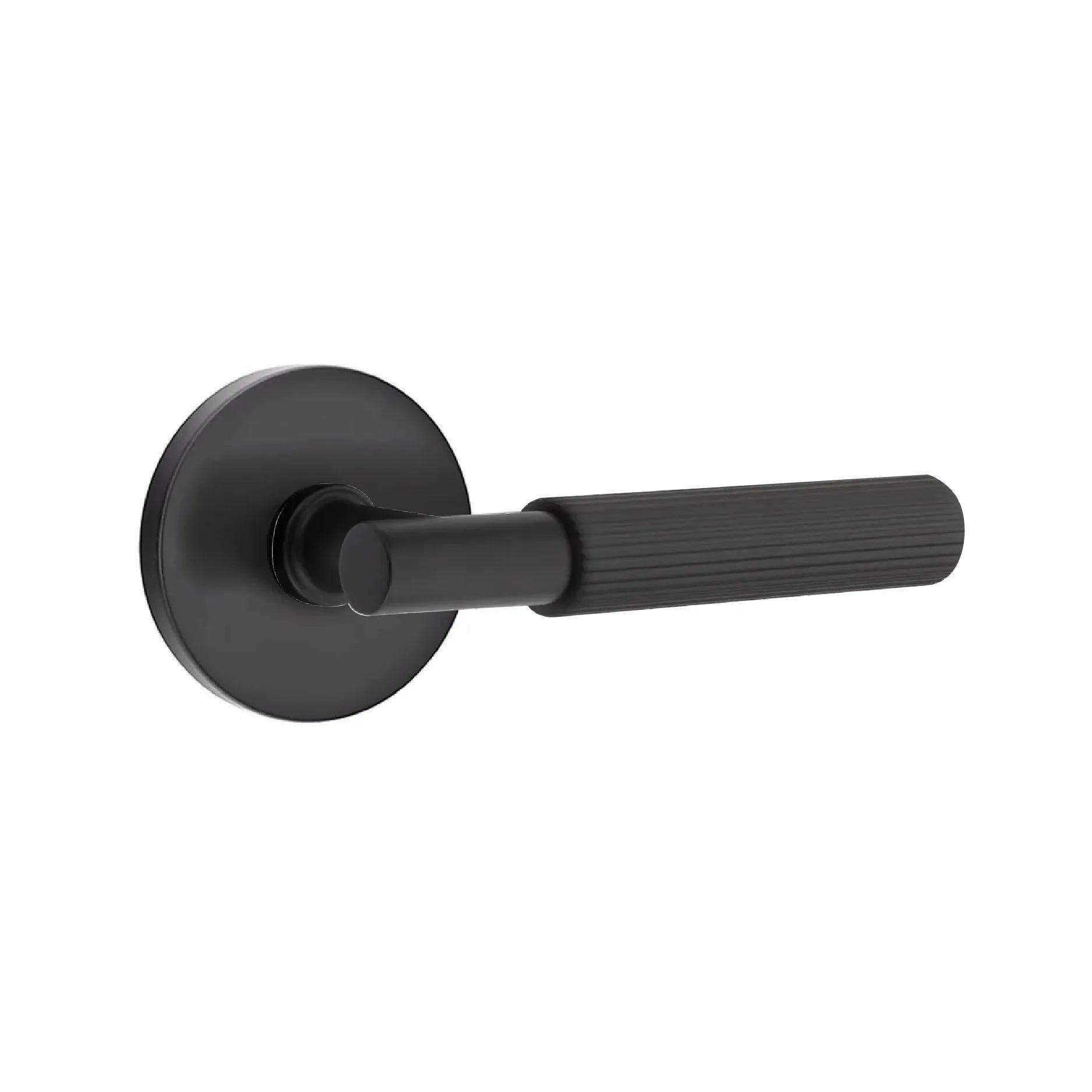 Emtek Select T-Bar Straight Knurled Lever with Disk Rosette Flat Black