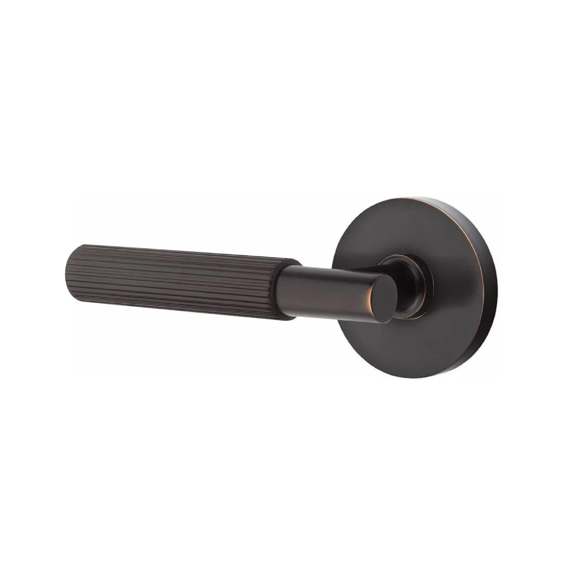 Emtek Select T-Bar Straight Knurled Lever with Disk Rosette Oil Rubbed Bronze