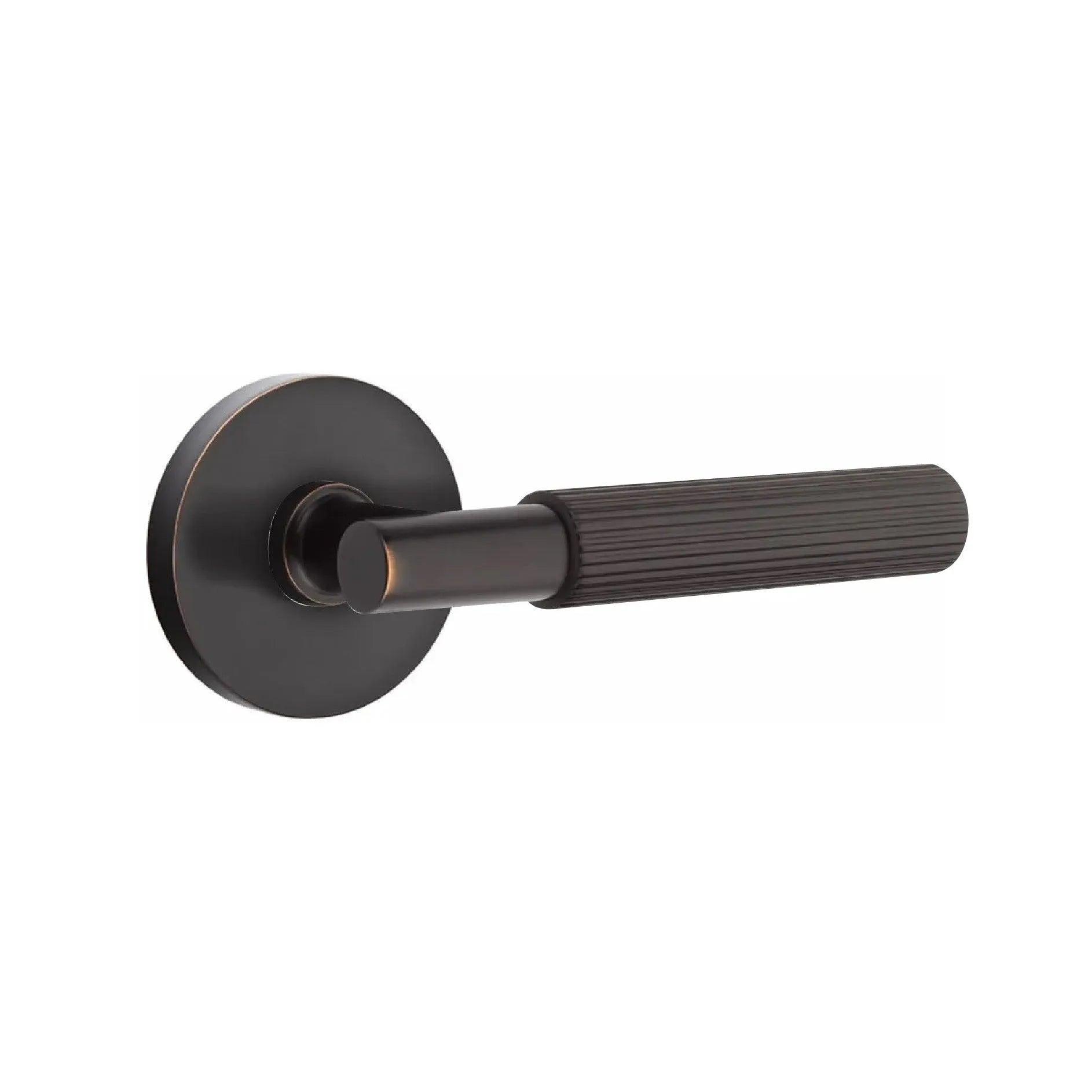 Emtek Select T-Bar Straight Knurled Lever with Disk Rosette Oil Rubbed Bronze