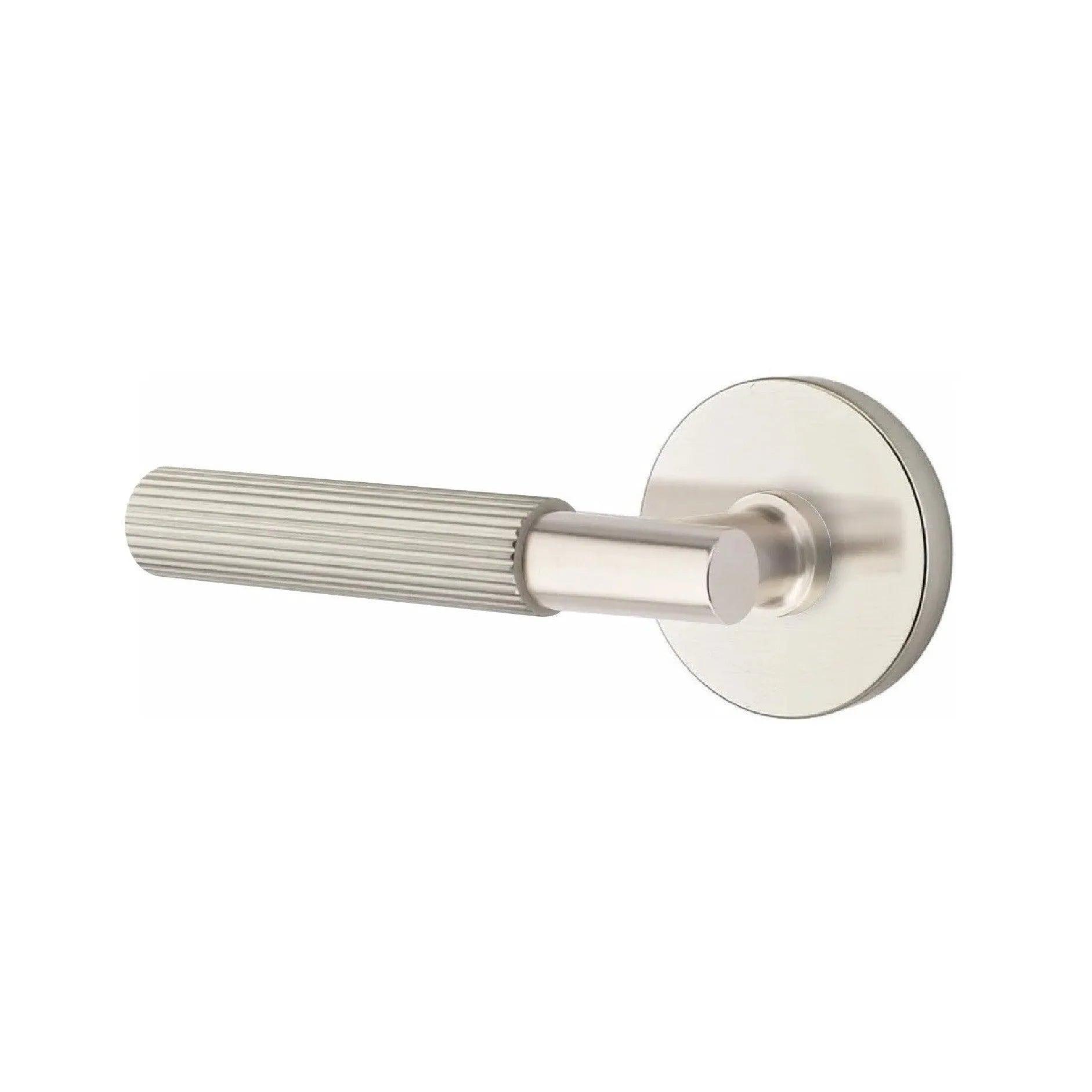 Emtek Select T-Bar Straight Knurled Lever with Disk Rosette Satin Nickel
