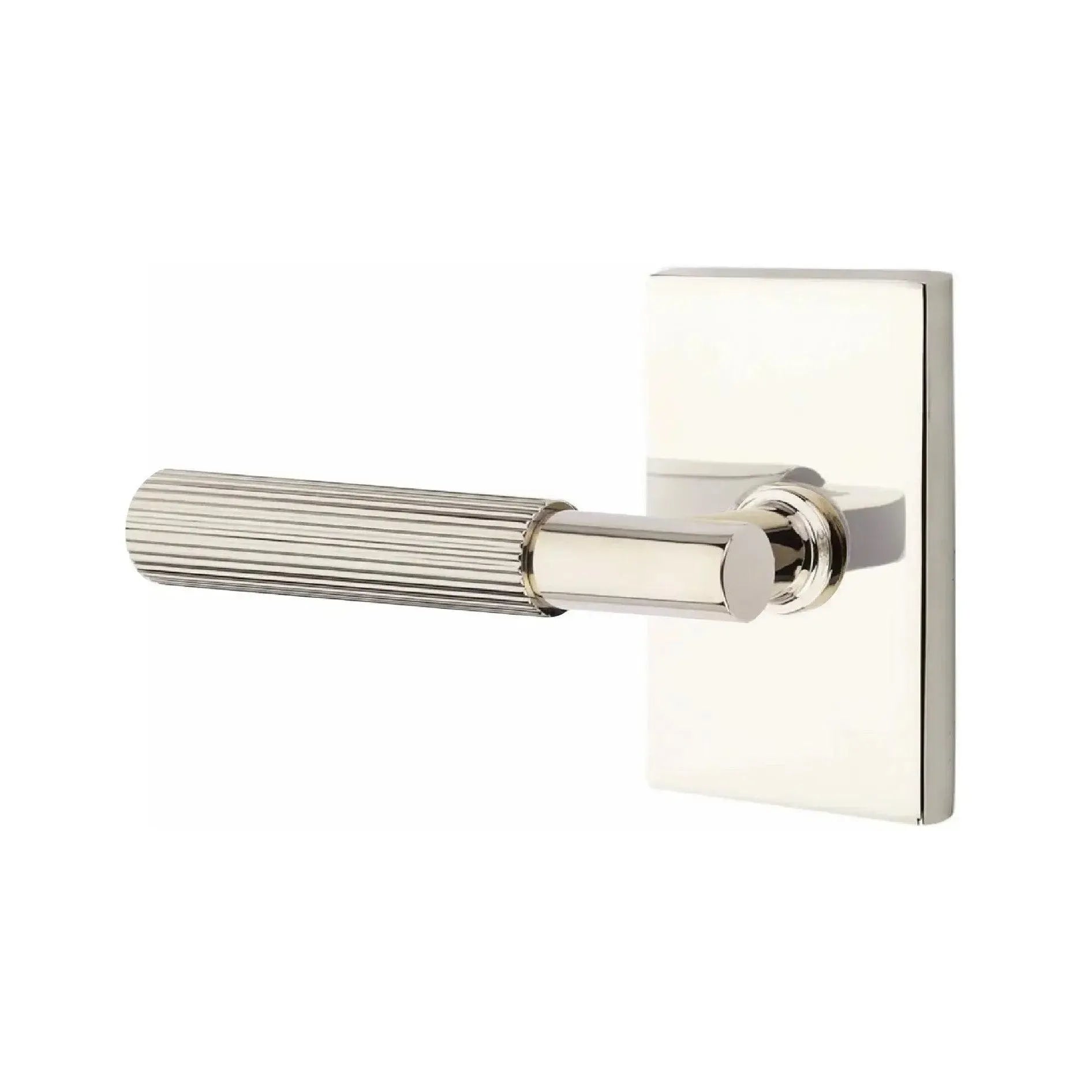 EmtekEmtek Select T-Bar Straight Knurled Lever with Modern Rectangular Rosette in 